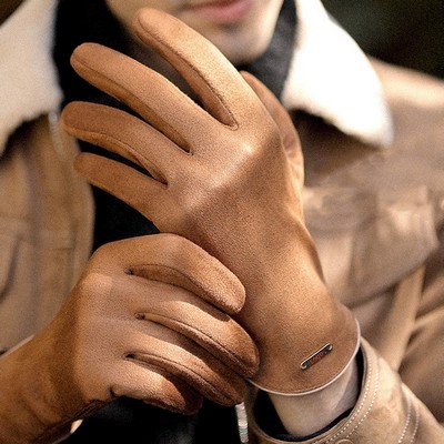 Suede Leather Touchscreen Winter Gloves