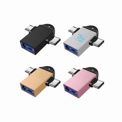 2" 1 USB C and Micro USB OTG Adapter