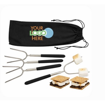 S'mores Kit with Roasting Sticks in Custom Pouch