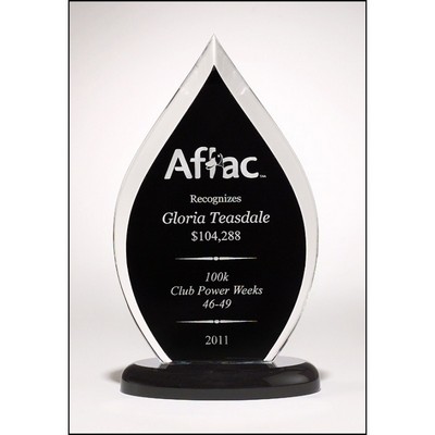Flame Acrylic Award with Black Base, 10"H