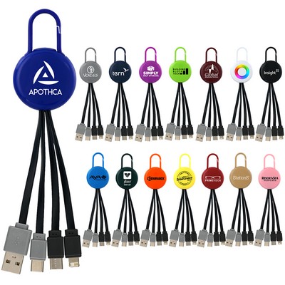 Colorful Clip Dual Input 3" 1 Charging Cable