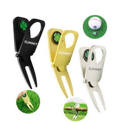 Zinc Alloy Golf Divot Tool Cigar Holder with Ball Marker