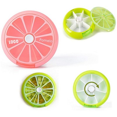 Round Weekly Pill Cases With Fruit Color