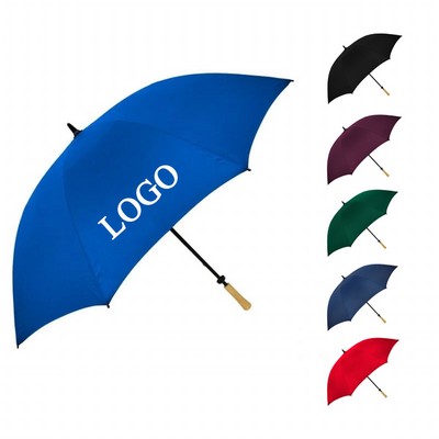 Large 60-Inch Arc Golf Umbrella with Wooden Handle