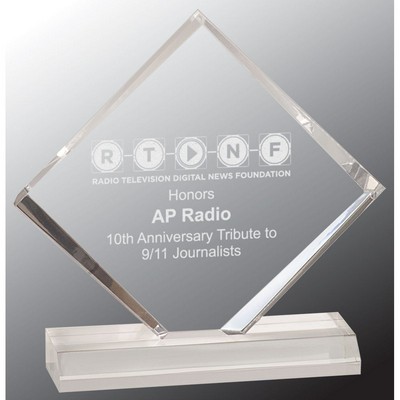 Jade Diamond Jewel Beveled Acrylic Award 4"