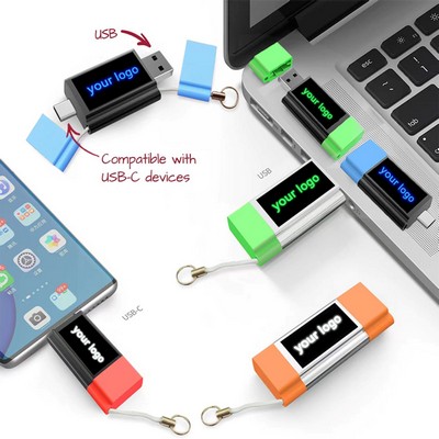 Light Up Dual Capped USB Flash Drive (8 GB)