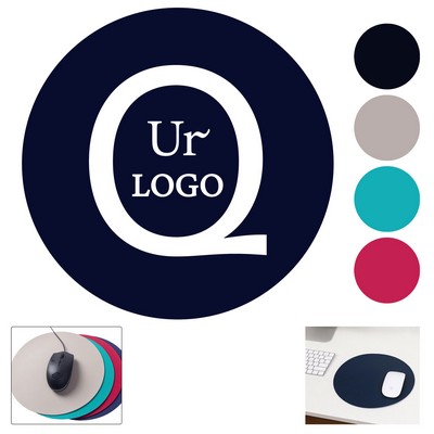 9.84x9.84x0.08" Round Leather Mouse Pad