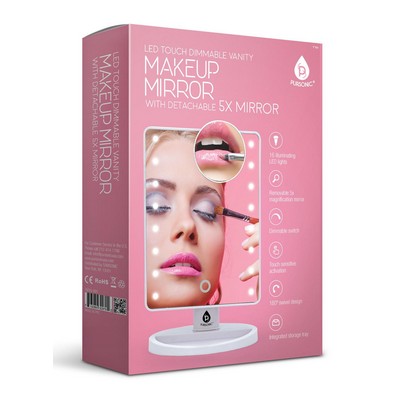 Pursonic Led Lighted Vanity Makeup Mirror - White