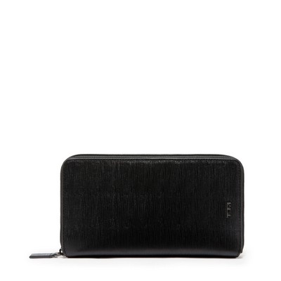 Tumi Nassau Travel Wallet- Black Embossed Leather