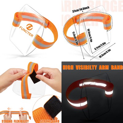 Arm Badge Card Holder With Reflective Adjustable Belt