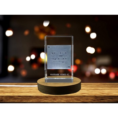 Marriage Vows 3D Crystal Engraved Keepsake for Eternal Love & Commitment
