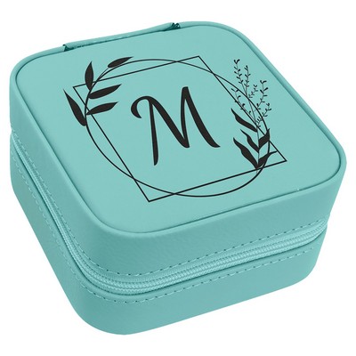 Leatherette Travel Jewelry Box with Black Lining