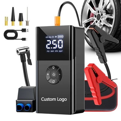 Portable Cordless Tire Inflator with Power Bank & LED Light 10000mah