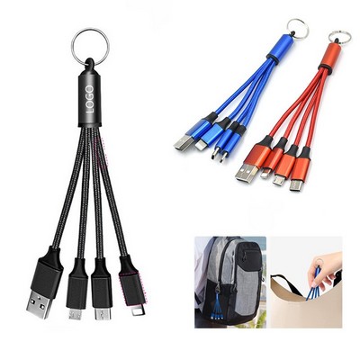 Universal 3-in-1 USB Charging Cable with Keyring
