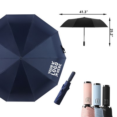 Triple-Fold Auto Open Umbrella for for All-Weather Use