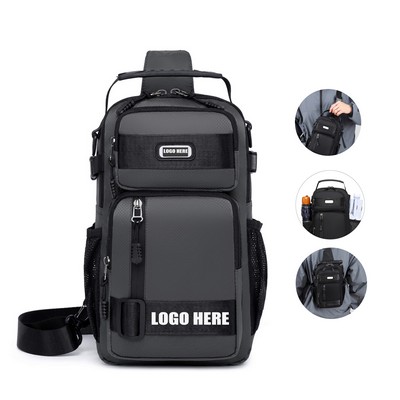 Versatile Oxford Multi-Strap Crossbody Chest Bag For Hiking Business Cycling