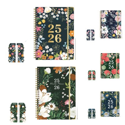 Metal Edged Spiral Journal A5 Notebook W/ Bookmark