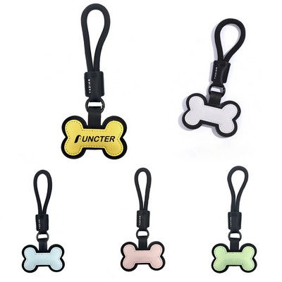Bone Shape PU Leather Key Chain