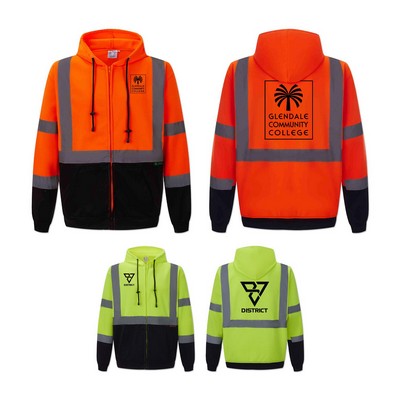 Full Zip Safety Fleece Hoodie Jacket