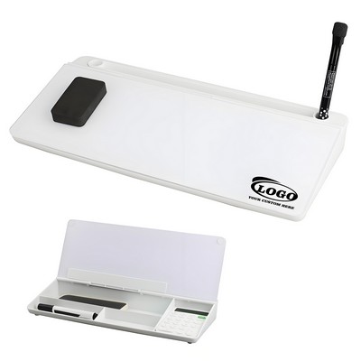 Dry Erase Desktop Glass Whiteboard Organizer
