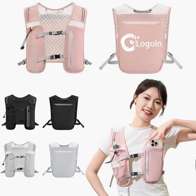 Reflective Running Vest with 500ml Bottle Holder for Sport