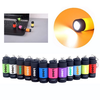 Mini USB Charging Colorful LED Flashlight