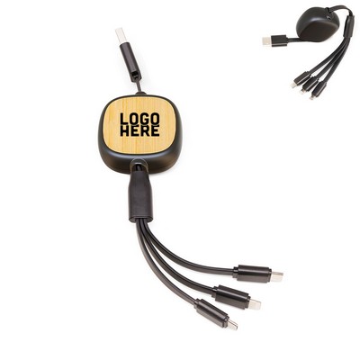 Multi-Function Bamboo Charging Cable
