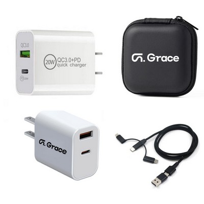 Fast Charging 20W Dual Port Power Adapter Set