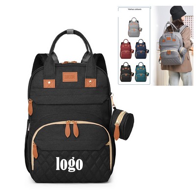 Huge Capacity Waterproof Nappy Backpack with USB Port & Insulated Pockets