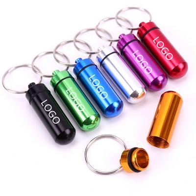 Aluminum Pill Box W/ Key Ring