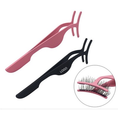 Magnetic Eyelash Curler Stainless Steel Tweezers False Lash Applicator Tool