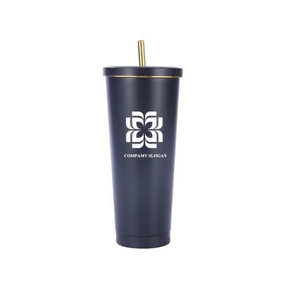 25oz Stainless Steel Vacuum Bottle with Straw