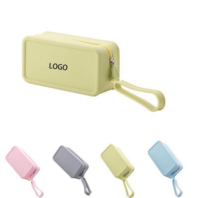 7.2" Silicone Travel Makeup Bag with Handle