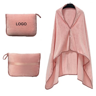 3-in-1 Travel Plane Shawl Blanket Multi-Functional Pillow