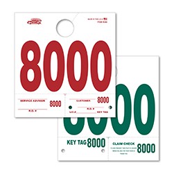 8000-8999 Heavy Stock Side Padded Dispatch Number Tag
