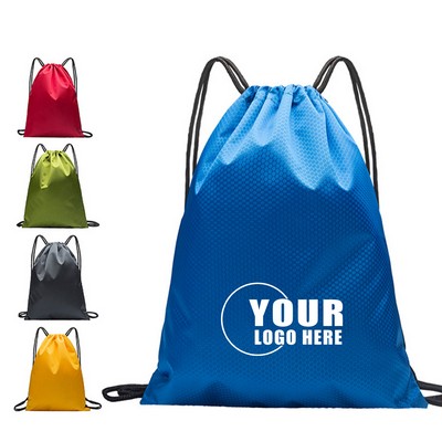 Oxford Cloth Drawstring Backpack 15" × 18.5"