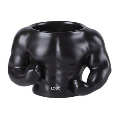 Muscle Man Ceramic Mug Funny Bodybuilding Coffee Cup 3D Sculpted Male Torso Novelty Mug