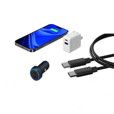 Phonesuit Novo -USB-C/A 60W Car Charger & USB-C/A Wall Charger with 6' Charging Cable