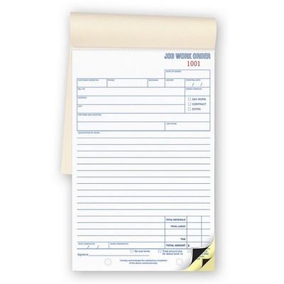 Job Work Order Forms - Booked (3-Part)