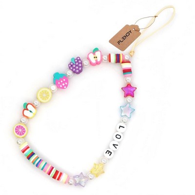 11" Multicolor Acrylic Beaded Phone Lanyard