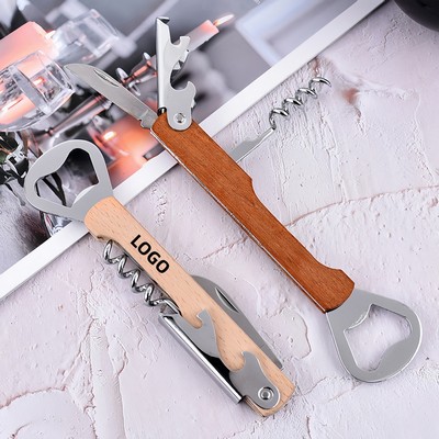 Wood Handle Stainless Steel Wine Opener