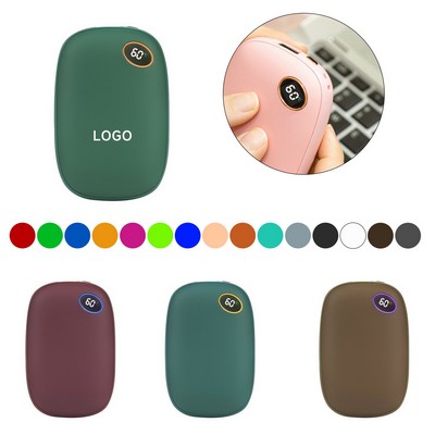 Portable Type-C Cobblestone Digital Display Hand Warmer Power Bank 10000 mAh