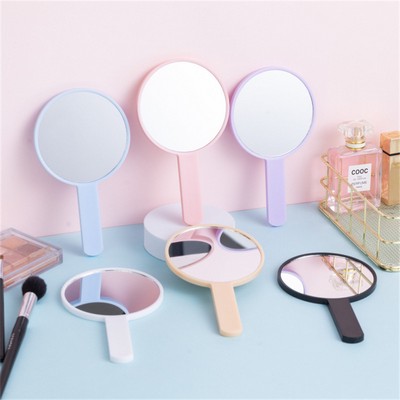 Round/Square Handle Compact Mirror Minimalist Portable Mini Makeup Mirror for Daily Grooming