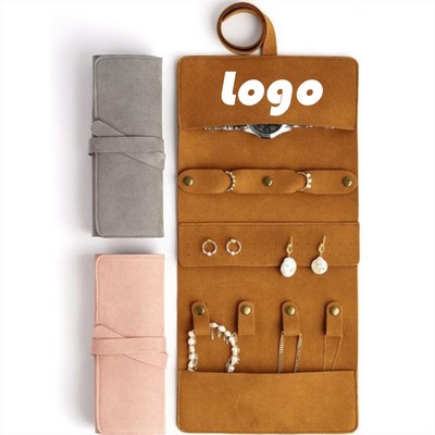 Multifunctional PU Leather Earring Necklace Storage Bag