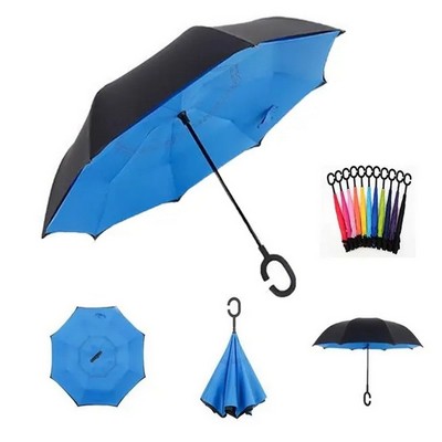 Upside Down with C-Shaped Handle Umbrella