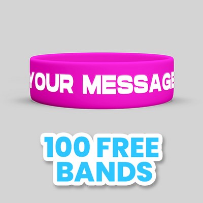1" Color Filled Debossed Wristband