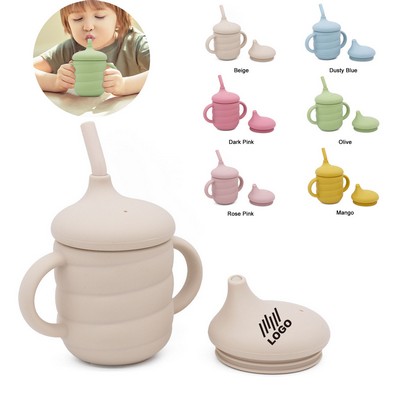 Food Grade Silicone Baby Sippy Cup Double Handles