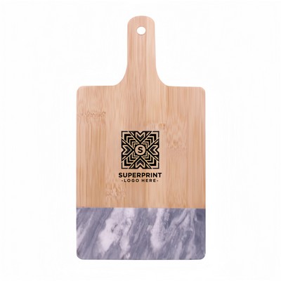 Premium Black Marble & Bamboo Cutting Board
