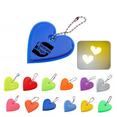 Heart Shaped Reflective Safety Backpack Charm