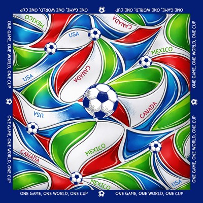 International Soccer Cup Celebration Bandanna, Custom Digital Imprint Design for your logo branding